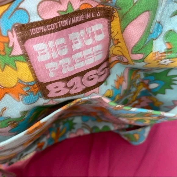Big Bud Press Bag Butterfly Bash 100% Cotton Tote Bag LA Made Outside Pockets - Picture 5 of 8
